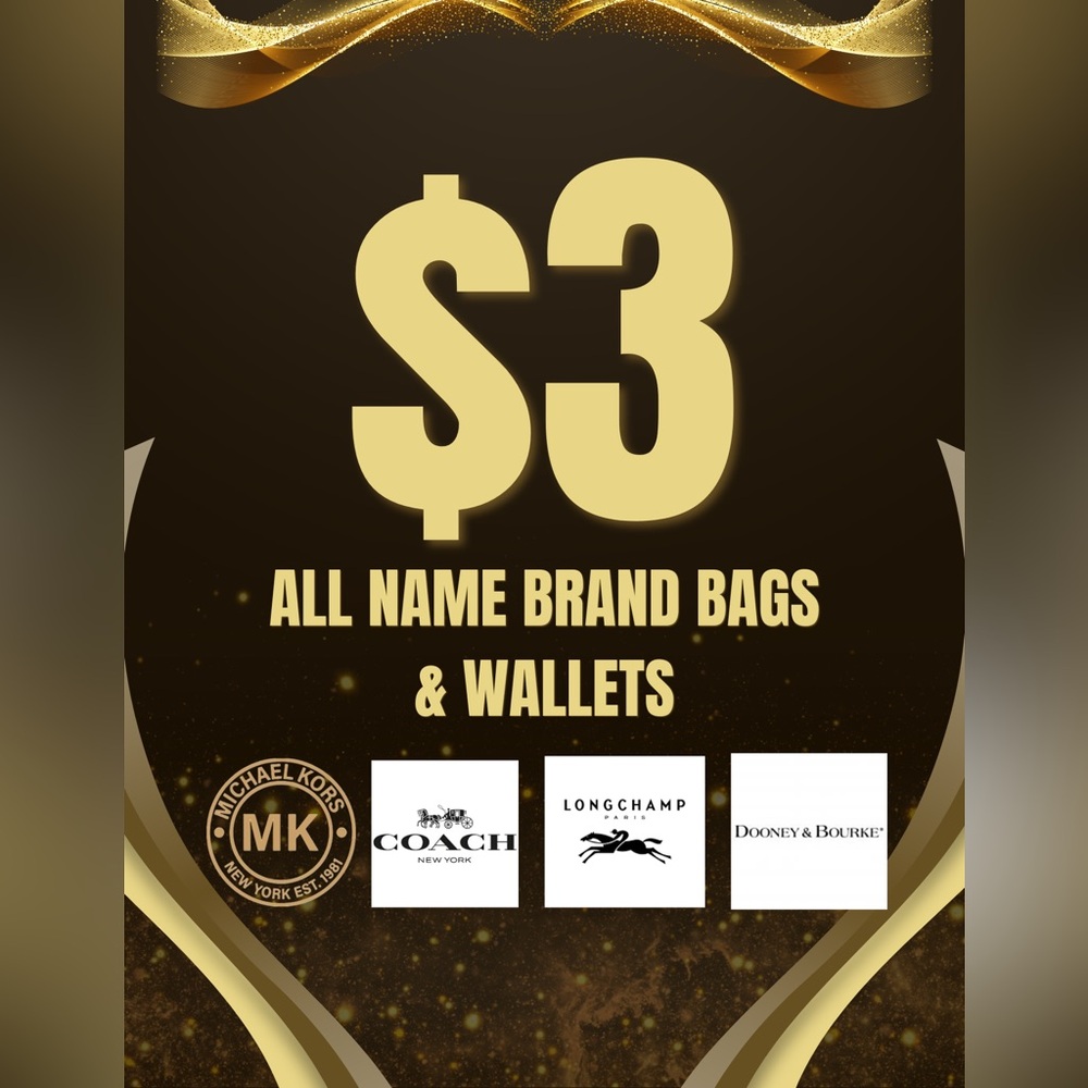 LIKE ❤️ TO BE NOTIFIED - $3 Name Brand Bags & Wallets 🔥 10/17 @ 7 pm EST